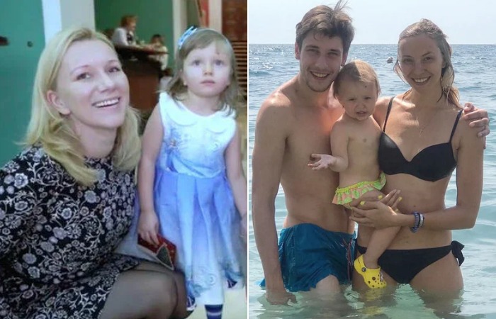 Наталья с дочкой и Владимир с семьей.