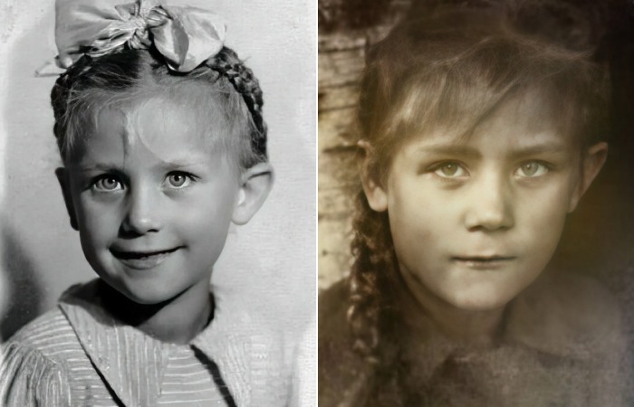 Елена Образцова в детстве.