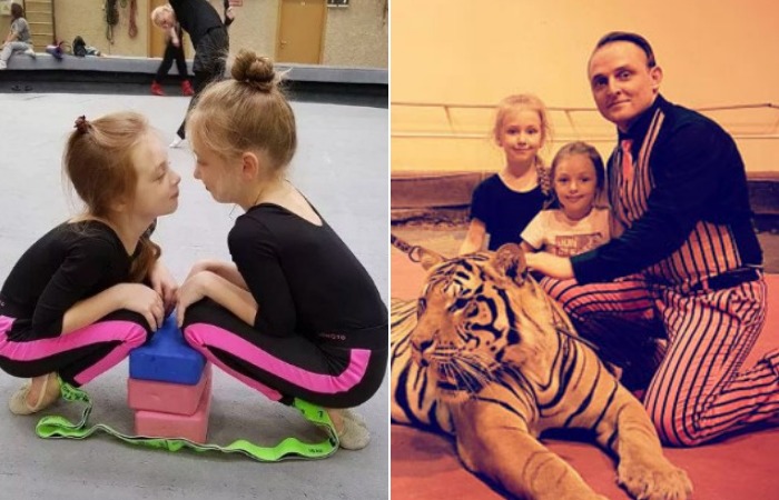 Аскольд Запашный с дочками.