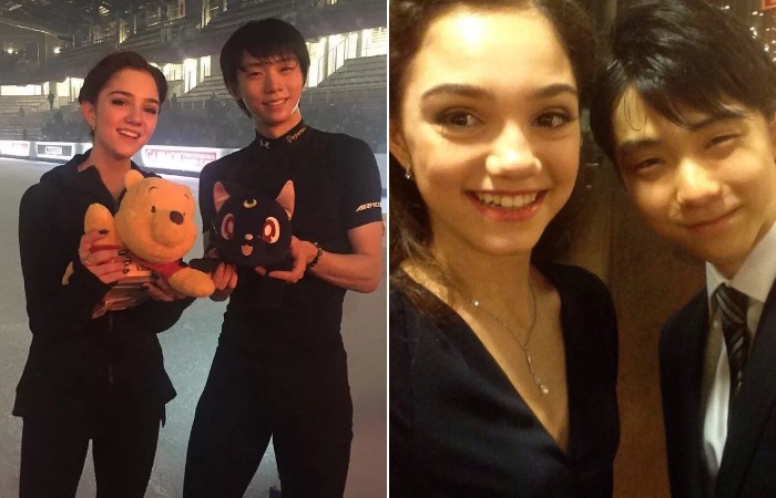 Евгения Медведева и Юдзуру Ханю.