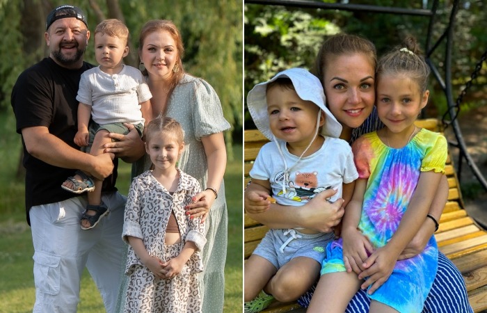 Марина Девятова с семьей.