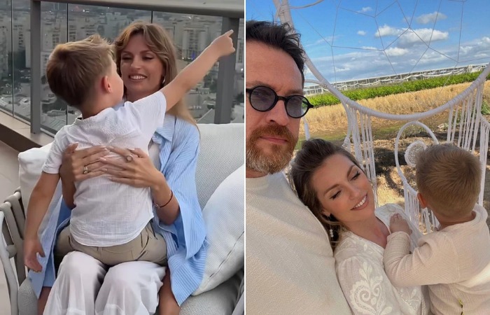 Саша Савельева с семьей.