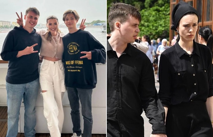 Майкл Стрюков с сестрой, братом и девушкой.