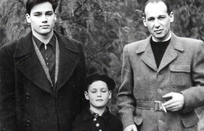 Владимир Познер с отцом и младшим братом.