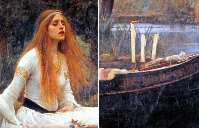 Уотерхаус «Леди из Шалот», 1888 (фрагменты)