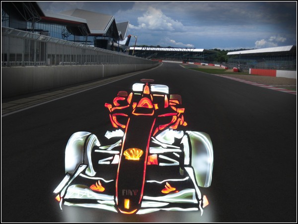 Автомобили Formula 1, нарисованные светом