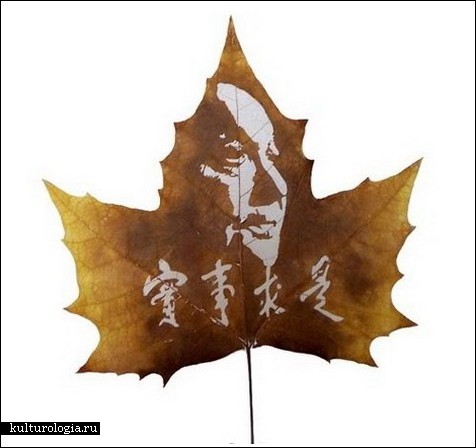 Невероятные картины на платановых листьях