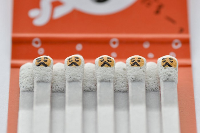 Kokeshi Matches – живопись на спичечных головках от Хироми Хиросаки (Hiromi Hirasaka)