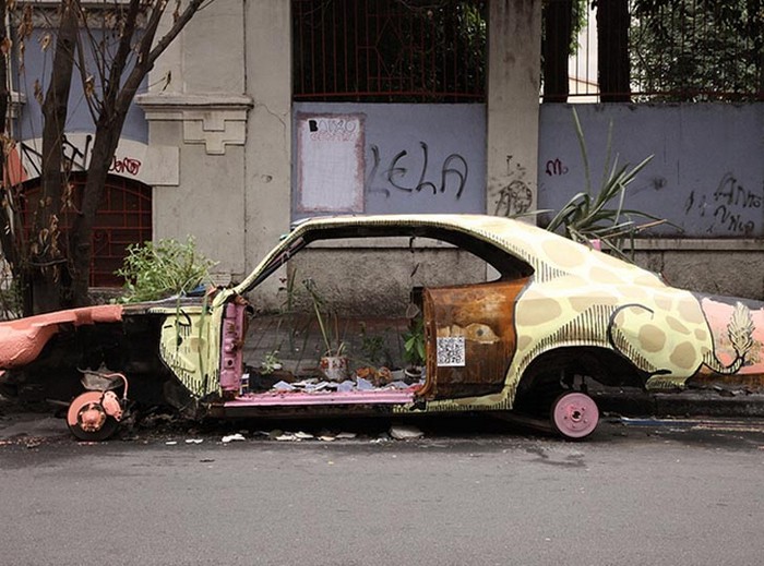 Ocupe Carrinho – вторая жизнь автомобилей, оставленных на улице. Проект от Фелипе Каррелли (Felipe Carrelli)