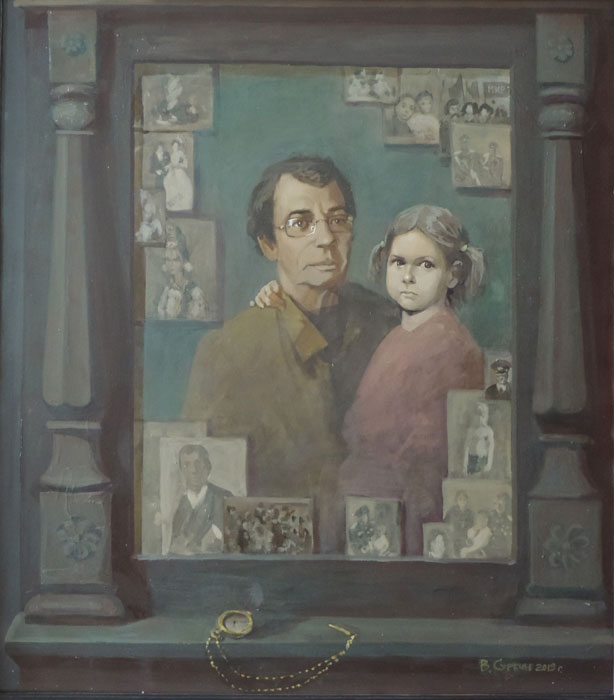 Художник Суркин В.В., картина «Старое зеркало» (Рассказ о предках), 2019 год.