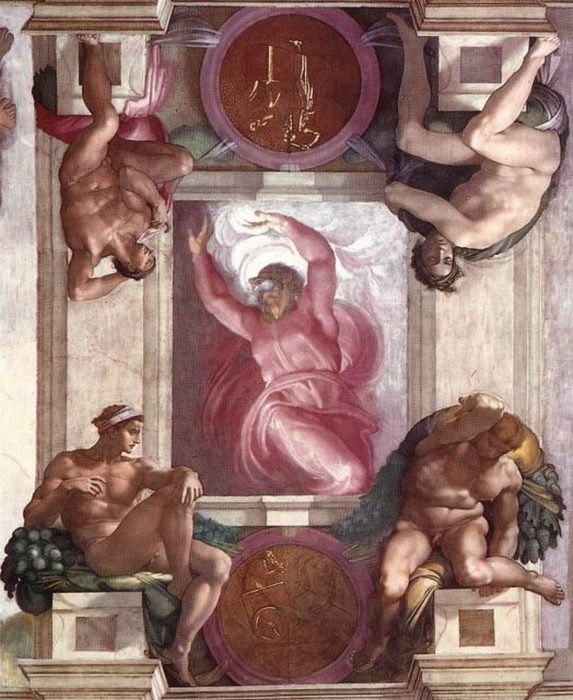 Микеланджело, «Бог, отделяющий свет от тьмы», потолок Сикстинской капеллы.