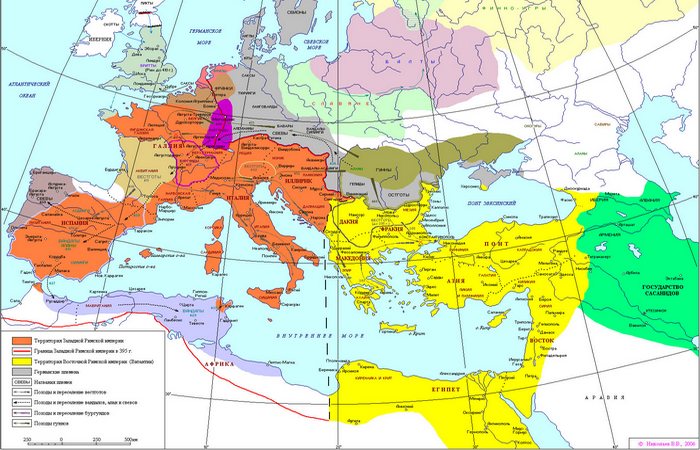Еврропа в первой половине V века. фото: dkhramov.dp.ua