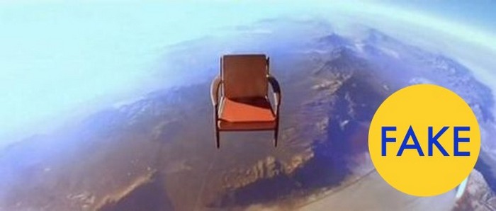 Кресло, подвешенное в космосе на орбите Земли.