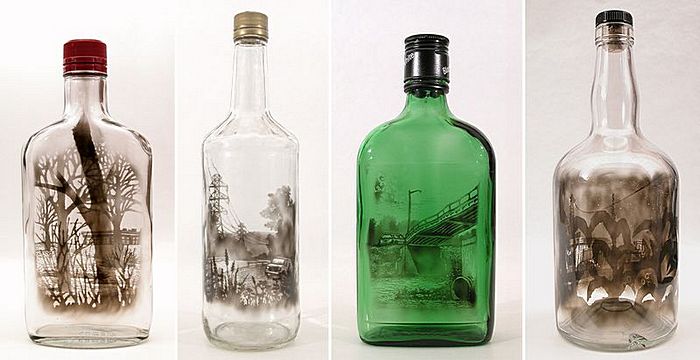 Пейзаж в бутылке: необычные картины Джима Дингильена