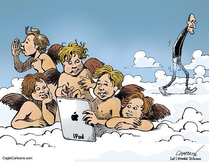 Ай да рай! Рисунки художников-карикатуристов в память об экс-главе «Эпл» 