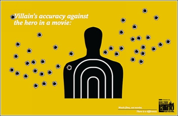 Меткость злодея из киношки, стреляющего в главного героя: оригинальная реклама кинофестиваля
