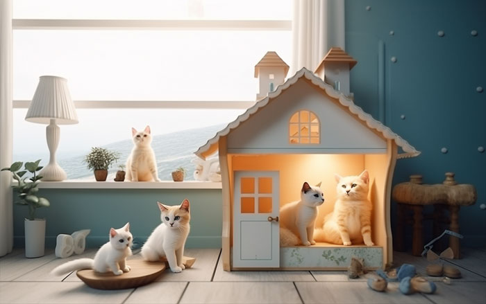 Домики для кошек своими руками: фотоподборка