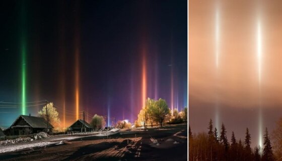 Уличное освещение на столбах