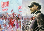 Как изображали Первомай художники СССР: Красные флаги над Невой, демонстрации и Ленин